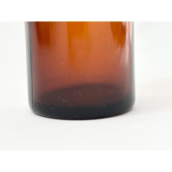 Antique Brown | Honey Gold Vintage German Made Glass Flip Top Bottle - Picture 6 of 10